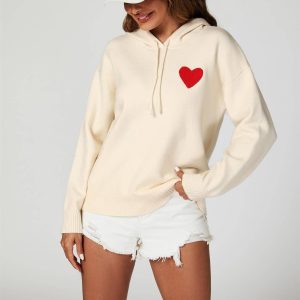 Hoodie Coração Creme
