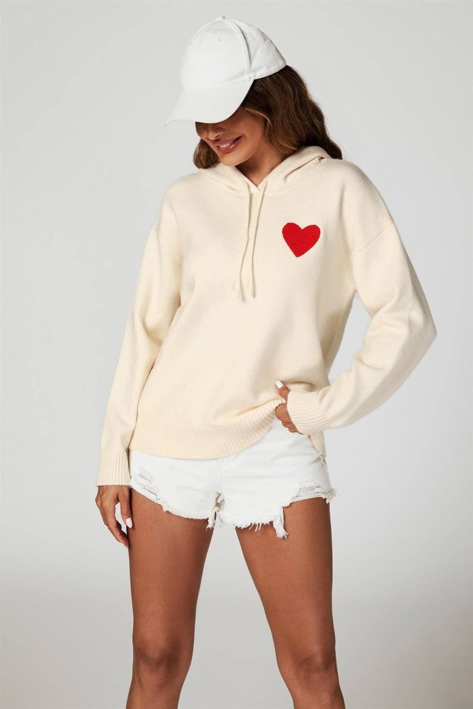 Hoodie Coração Creme
