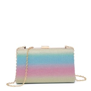 Clutch Rosa Tecido Brilhante