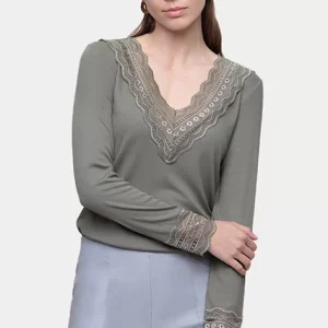 Camisola Canelada Decote V