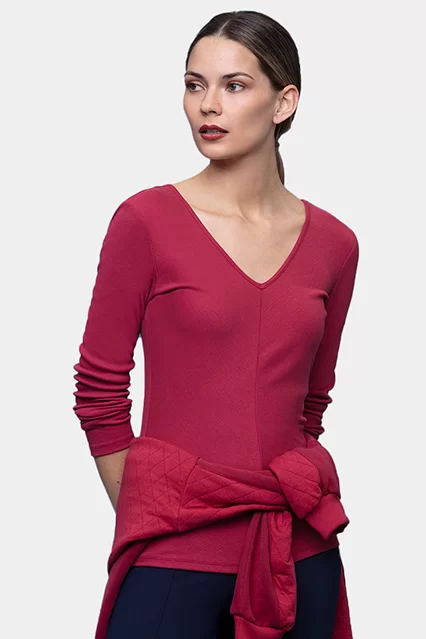 Camisola Canelada Decote V