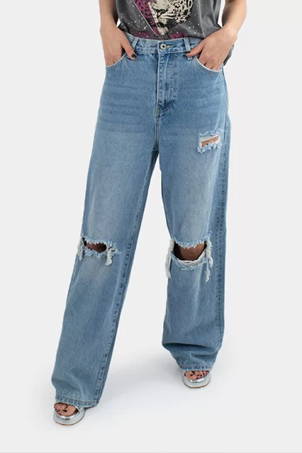 CALÇA DE GANGA COM ROTO